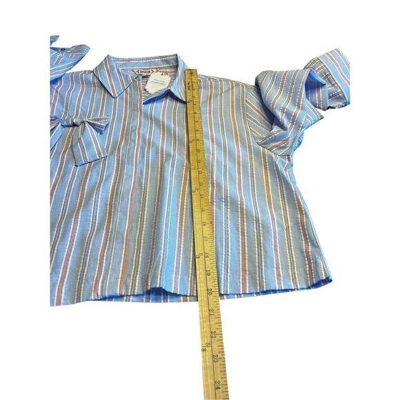 Nanette Lepore Women's Large White Stripe Bow Poplin Button-Up Shirt blouse - Picture 7 of 10